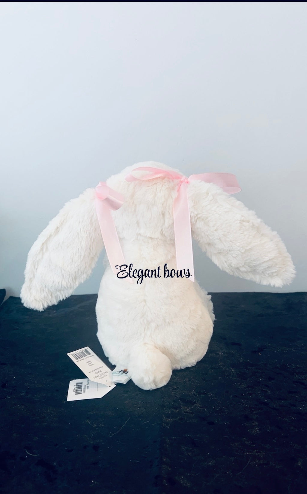 Jellycat Custom made Easter Bunny Holdig a beautiful bouquet of flowers